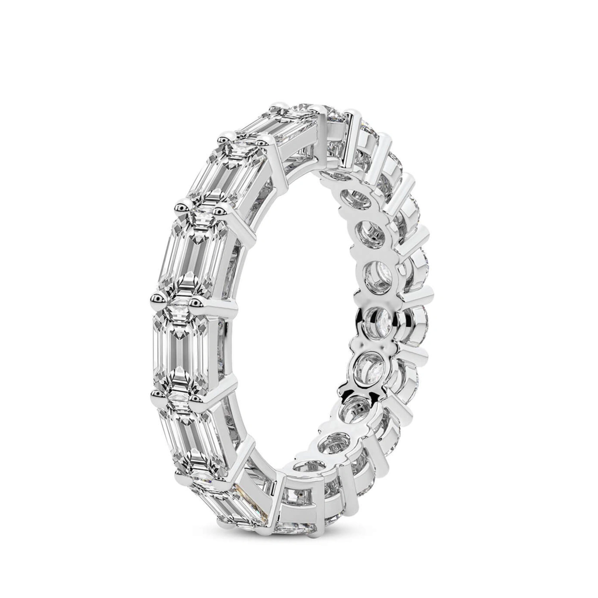 Brynn Emerald & Round Lab Diamond Eternity Ring