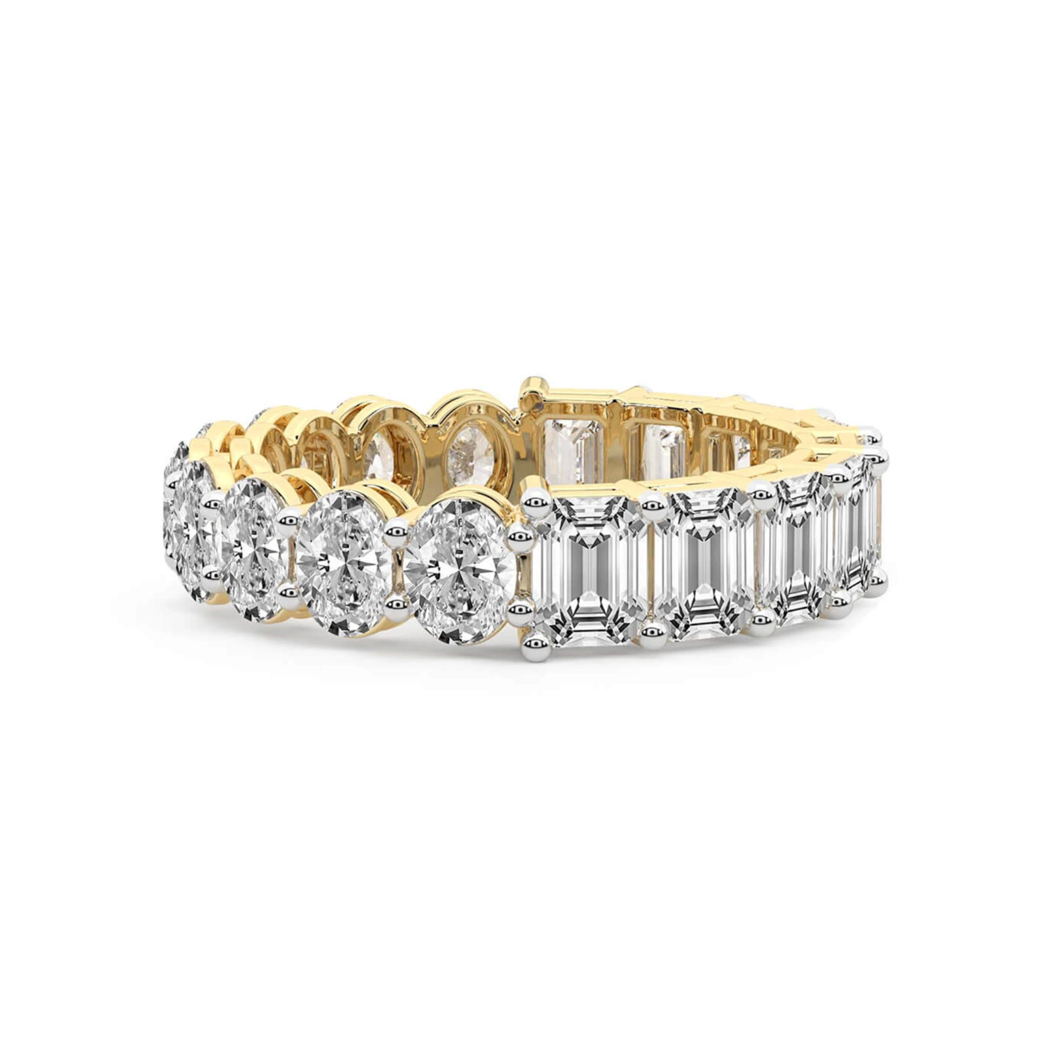 Jayla Emerald & Oval Lab Diamond Eternity Ring