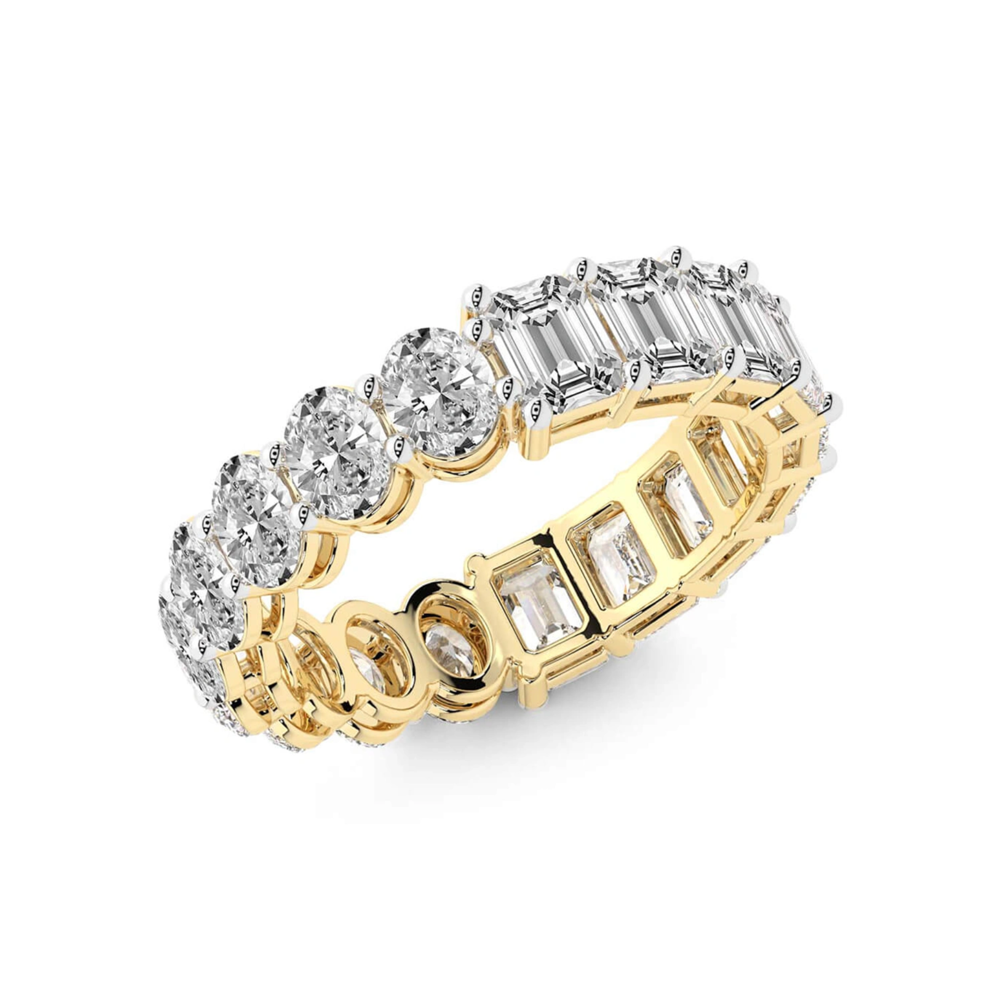 Jayla Emerald & Oval Lab Diamond Eternity Ring