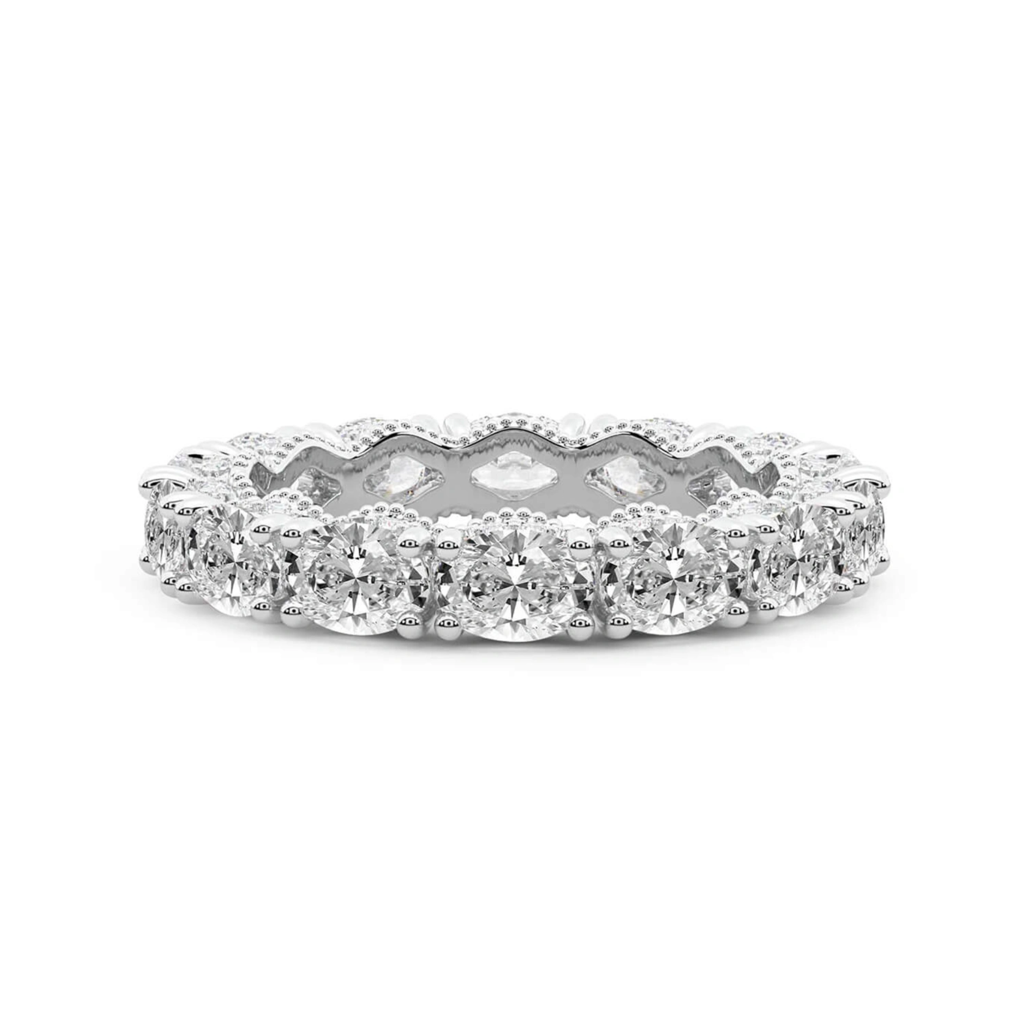 Kendall Oval Milgrain Lab Diamond Eternity Ring