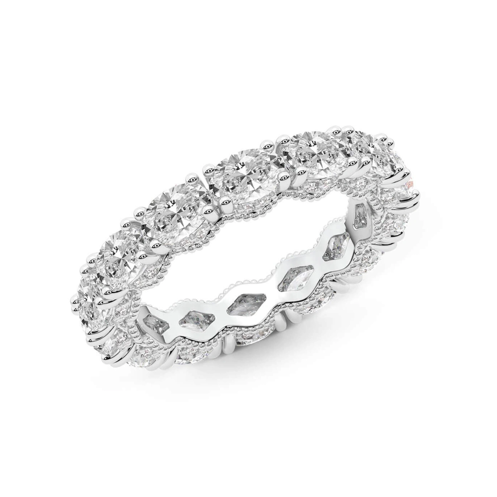 Kendall Oval Milgrain Lab Diamond Eternity Ring