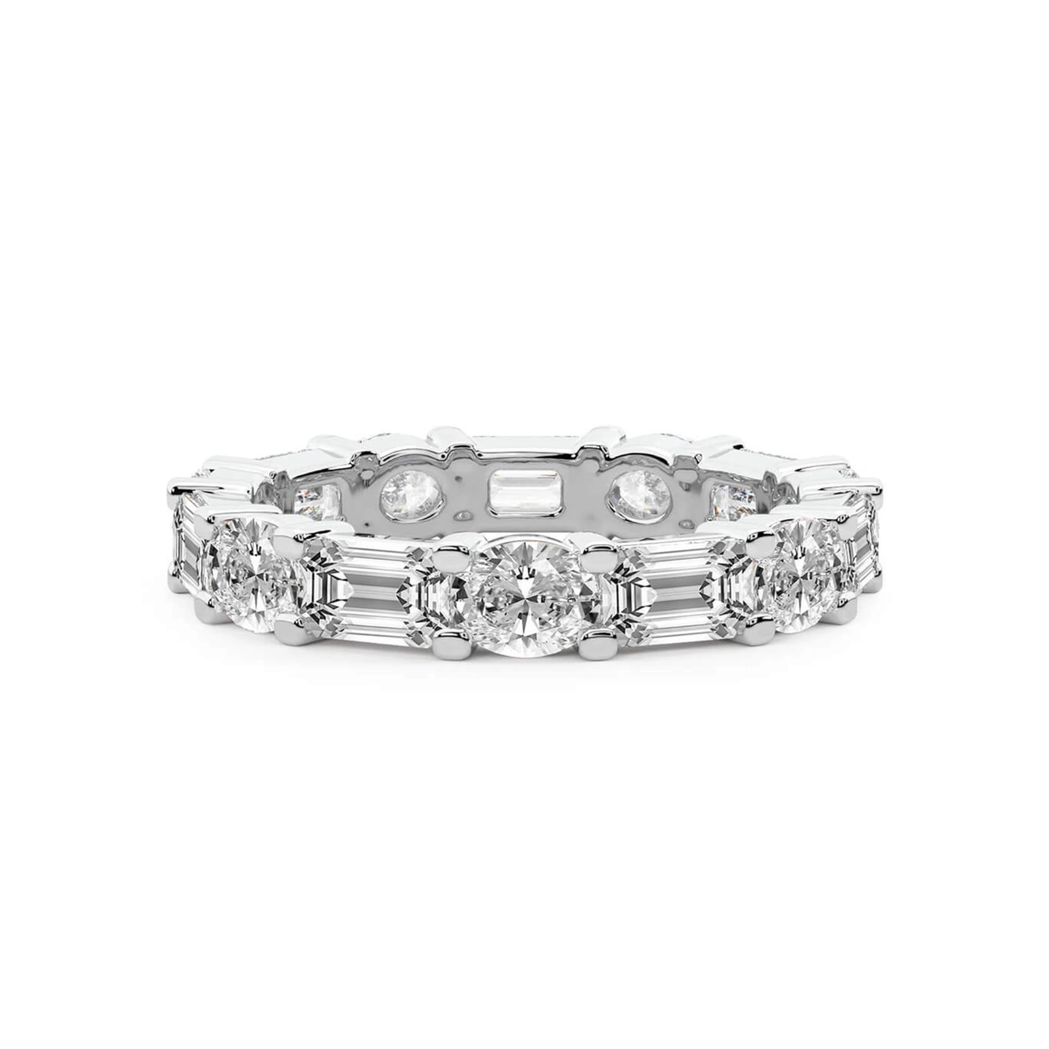 Mckenna Oval & Emerald Lab Diamond Eternity Ring