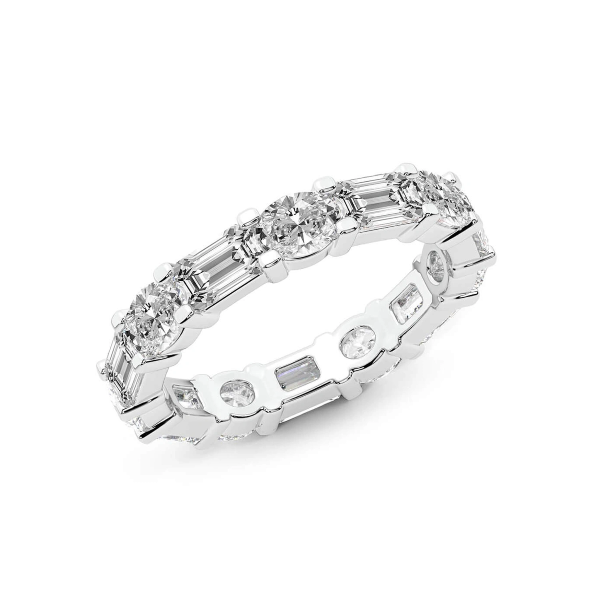Mckenna Oval & Emerald Lab Diamond Eternity Ring